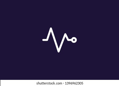 Pulse line Cardiogram Icon Vector Flat design