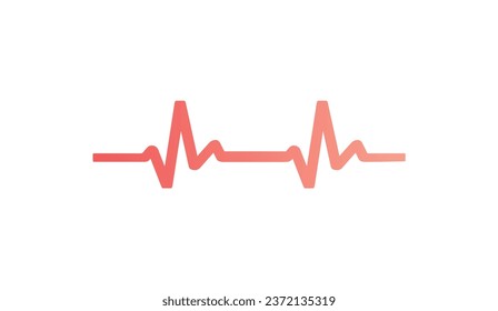 línea de pulso, icono de línea vector Heartbeat. Plantilla de ilustración de onda de pulso rojo eps10. 