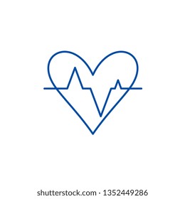 Pulse line icon concept. Pulse flat  vector symbol, sign, outline illustration.