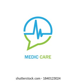 Pulse line ilustration logo vector template
