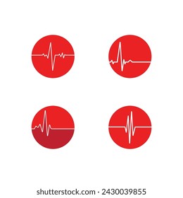 Plantilla de vector de logotipo de ilustración de línea de pulso