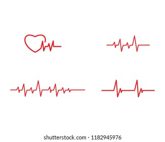 Pulse line ilustration vector template