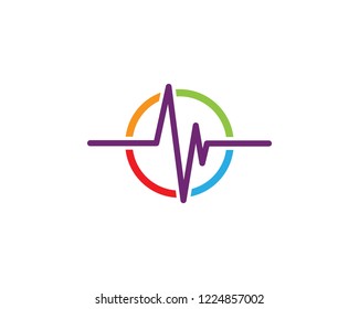 Pulse line ilustration vector template