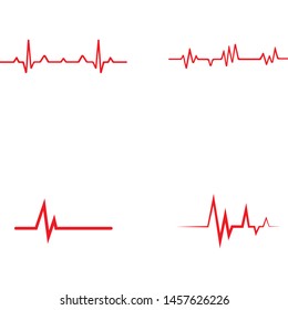 Pulse line ilustration vector template red
