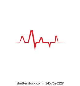 Pulse line ilustration vector template red