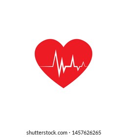 Pulse line ilustration vector template red