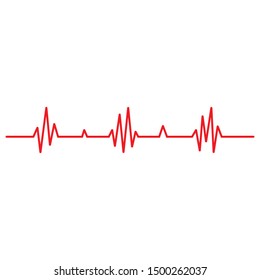 Pulse line ilustration vector template red