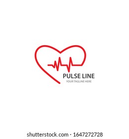 Pulse line ilustration vector template