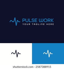 Pulse line logo design template
