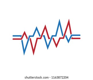 Pulse line logo vector template
