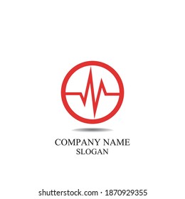 Pulse line medical logo vector template