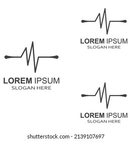 Pulse line or medical wave. Logo design concept vector