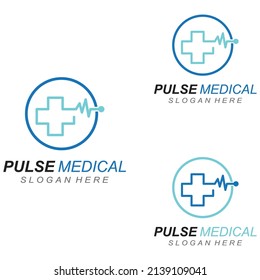 Pulse line or medical wave. Logo design concept vector