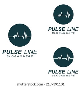 Pulse line or medical wave. Logo design concept vector