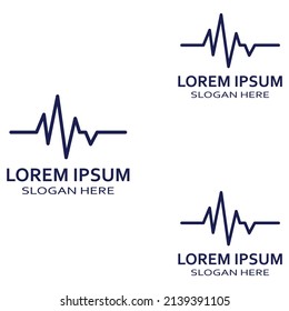 Pulslinie oder medizinische Welle. Logo-Design-Vektorgrafik