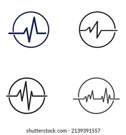 Pulse line or medical wave. Logo design concept vector