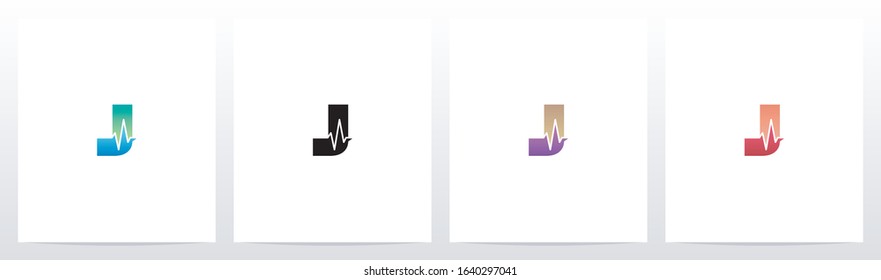 Pulse Line On Letter Logo Design J