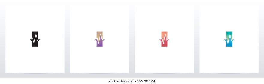 Pulse Line On Letter Logo Design I