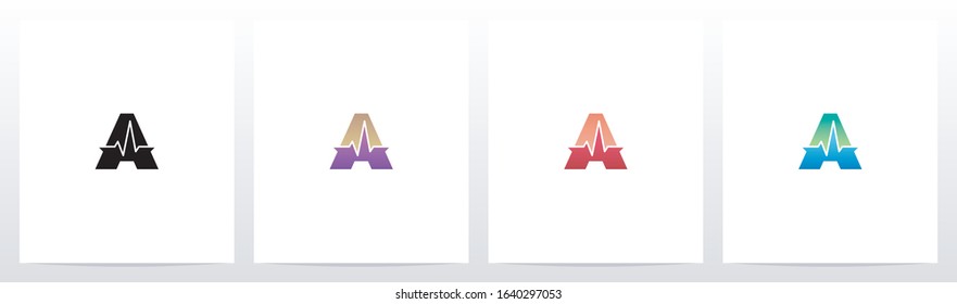 Pulse Line On Letter Logo Design A