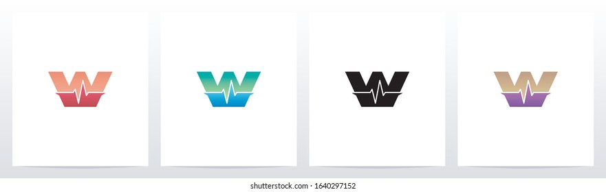 Pulse Line On Letter Logo Design W