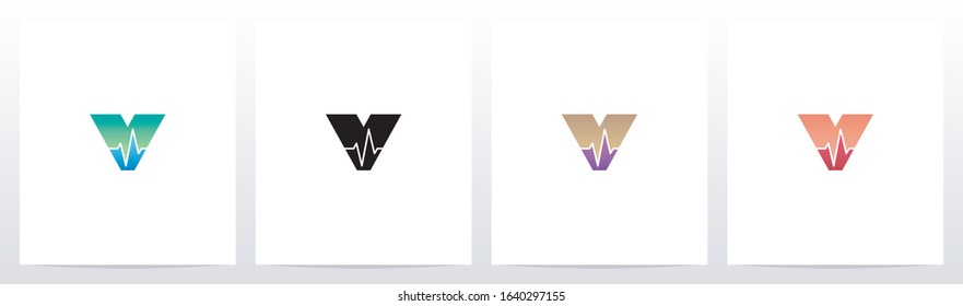 Pulse Line On Letter Logo Design V