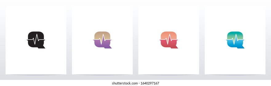Pulse Line On Letter Logo Design Q
