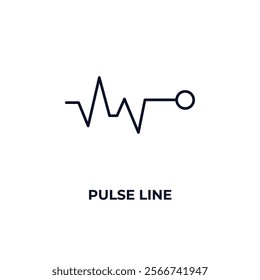 pulse line outline icon. Linear vector from medical concept. Thin line pulse line icon isolated on white background