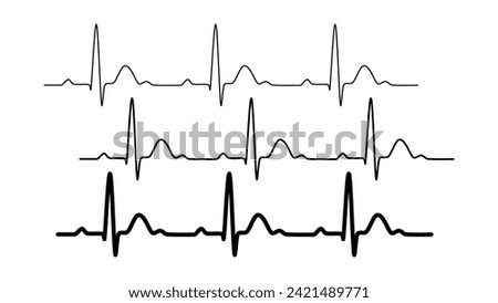 pulse line sign, black isolated silhouette