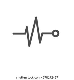 Pulse line. Vector icon grey