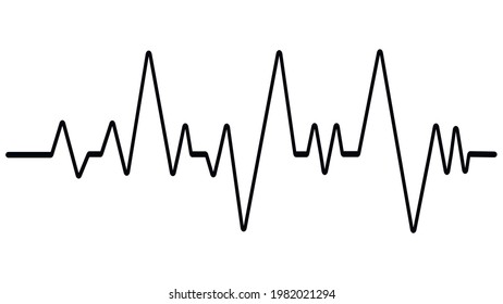 Pulse line vector. Medicine Modern flat Cardiogram Hearts Icons Vector.Black heartbeat line icon on white background.