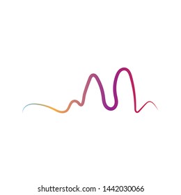 Pulse line waves vector illustration design template