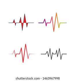 pulse line,equaizer and sound effect ilustration logo vector icon template