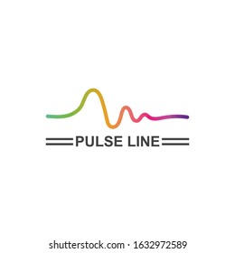 pulse line,equaizer and sound effect ilustration logo vector icon template