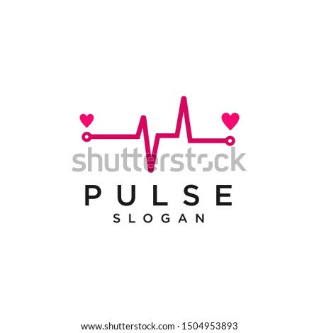 Pulse logo design vector icon simple line art graphic minimalist