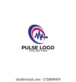 pulse logo icon. vector isolated