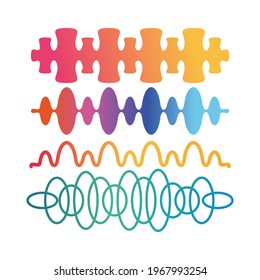 pulse logo icon vector set