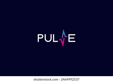 Pulse Logo, letter S with pulse icon combination in text pulse typography logo, vector illustration