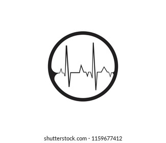 Pulse logo and symbol template vector icon