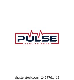 Pulse Logo wordmark sign design creative concept vector template