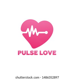 Pulse Love Logo Template Design Vector, Emblem, Design Concept, Creative Symbol, Icon