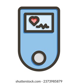 Pulse Machine Vector Thick Line Filled Colors Icon For Personal And Commercial Use.
