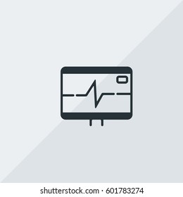 Pulse Measurement Diagram Vector Icon, The outlined symbol of pulse diagram on monitor. Simple, modern flat vector illustration for mobile app, website or desktop app  