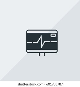 Pulse Measurement Diagram Vector Icon, The , The outlined symbol of heart pulse on monitor. Simple, modern flat vector illustration for mobile app, website or desktop app 