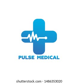 Pulse Medical Logo Template Design Vector, Emblem, Design Concept, Creative Symbol, Icon