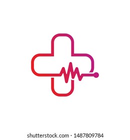 Pulse Medical Logo Template Design Vector, Emblem, Design Concept, Creative Symbol, Icon