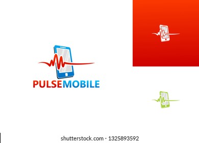 Pulse Mobile Logo Template Design Vector, Emblem, Design Concept, Creative Symbol, Icon