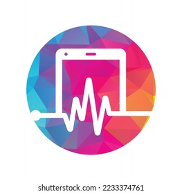 Pulse mobile phone logo template design vector.