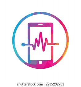 Pulse mobile phone logo template design vector.