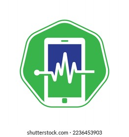 Pulse mobile phone logo template design vector.
