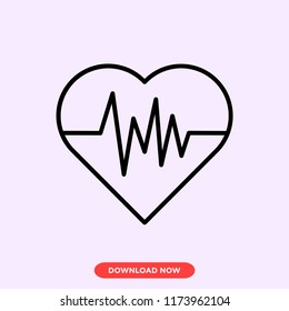Pulse modern vector style. Pulse heart icon concept. Heart pulse icon for web and app.